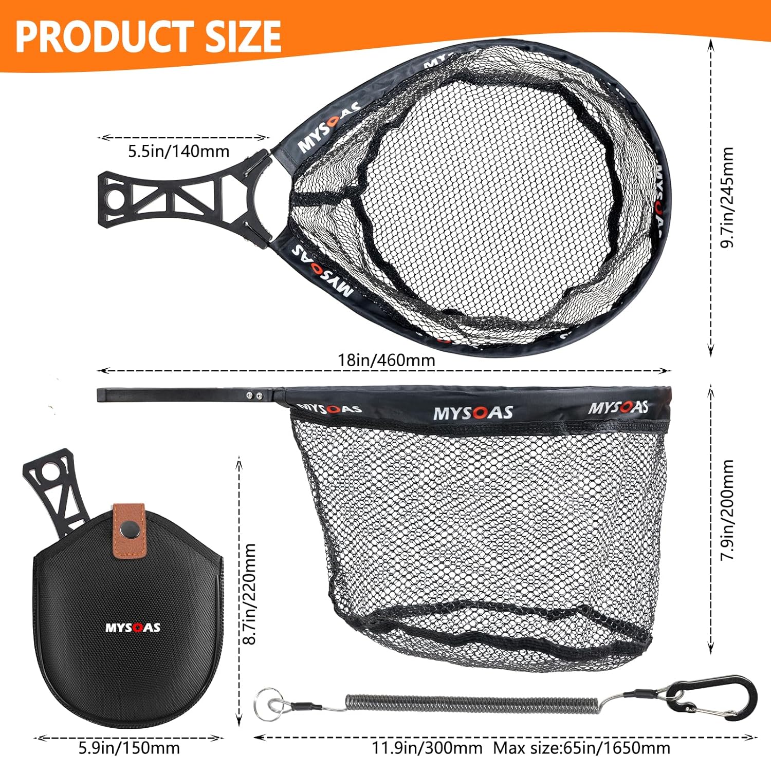Fly Fishing Net – Collapsible Foldable Tenkara Landing Net for Trout & Backpacking, Ultralight Compact Hiking Fishing Net with Rubber Coated Mesh for Catch & Release - Image 3